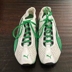 Puma Vintage Mesh Sneakers in White and Green